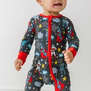 Little Sleepies Gray Justice League Bamboo Zippy Size 6-12 Months